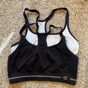 Champion Women's Black and White Racerback Sports Bras